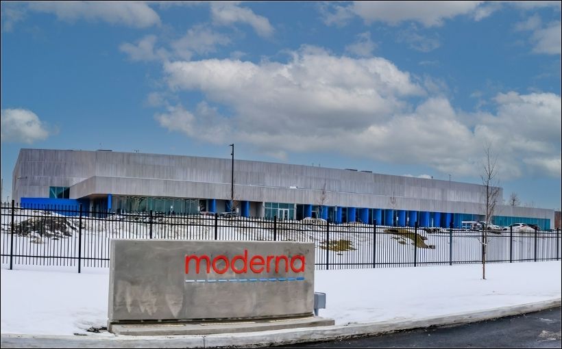 Moderna vaccine manufacturing plant in Laval, Quebec.