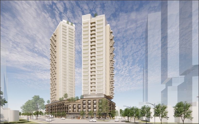 Image of two proposed towers on Mount St. Joseph Hospital site in Vancouver.
